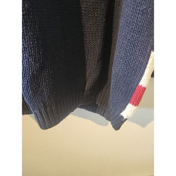 VTG Sz M Marsh Landing Knit Sweater Bear Stars Patriotic Oversized Flag Stars - Picture 9 of 9